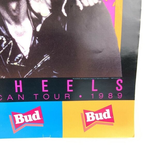 Rolling Stones 1989 Steel Wheels Tour Poster Budweiser Promo Advertising Bud - Picture 4 of 4